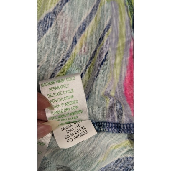 LILLY PULITZER Small Top Enna Off Shoulder Indigo‎ Stripes Boho Resort - Picture 7 of 9